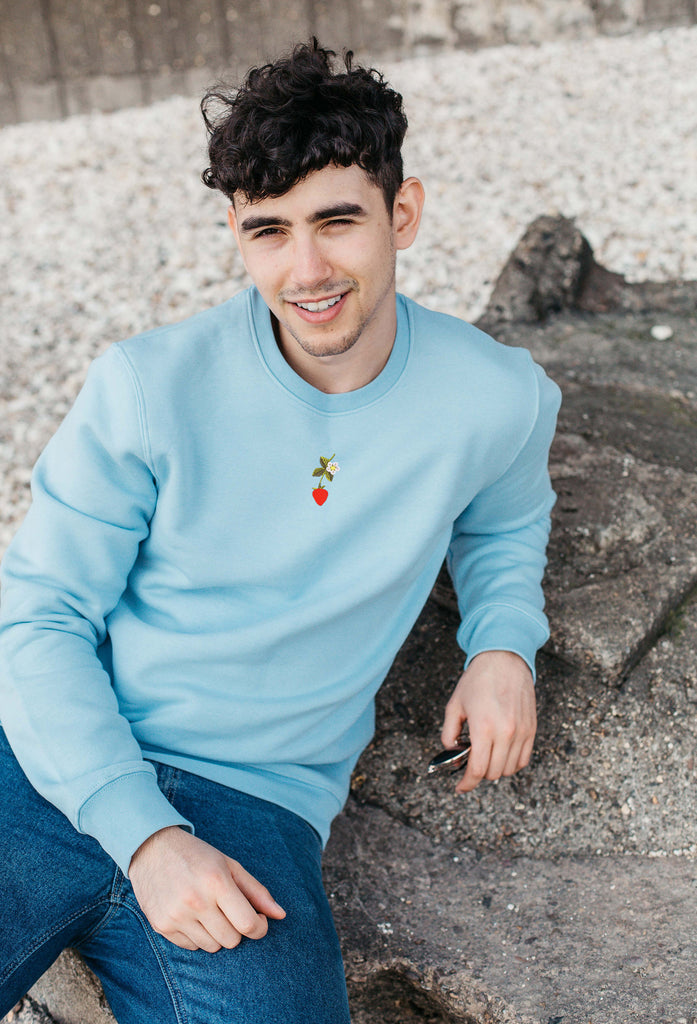 wild strawberry flower mens sweatshirt Big Wild Thought