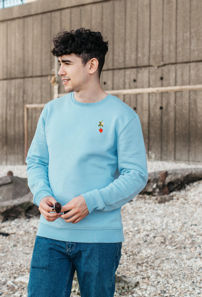 wild strawberry flower mens sweatshirt Big Wild Thought