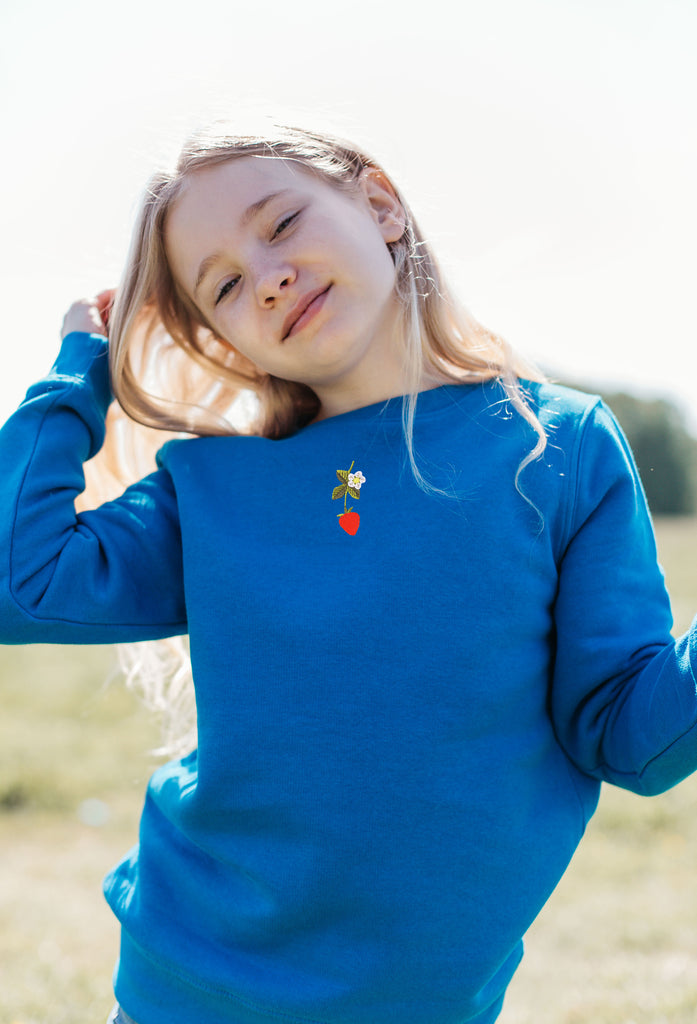 wild strawberry flower childrens sweatshirt Big Wild Thought
