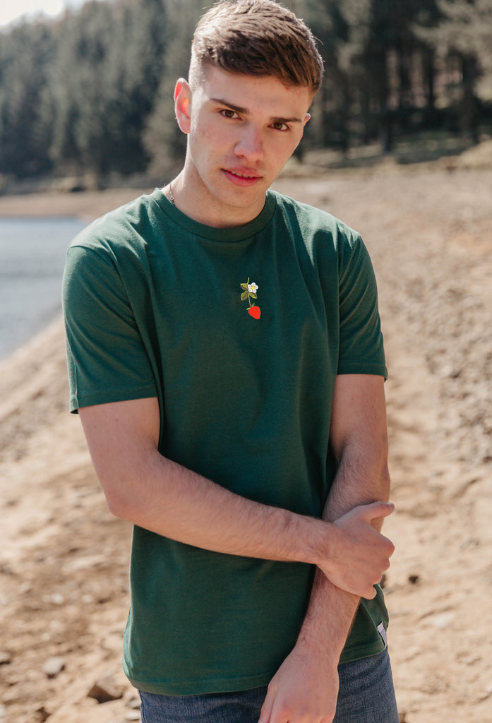 wild strawberry flower mens t-shirt Big Wild Thought