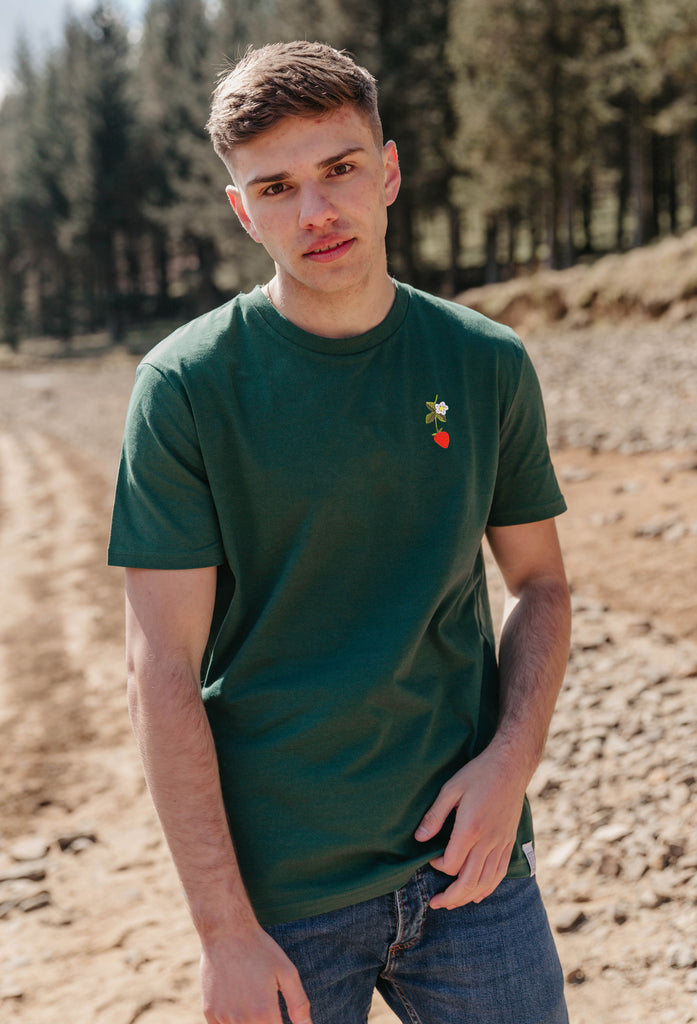 wild strawberry flower mens t-shirt Big Wild Thought
