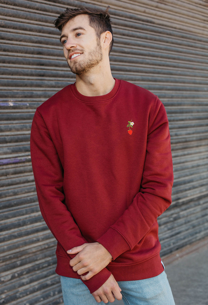wild strawberry flower mens sweatshirt Big Wild Thought