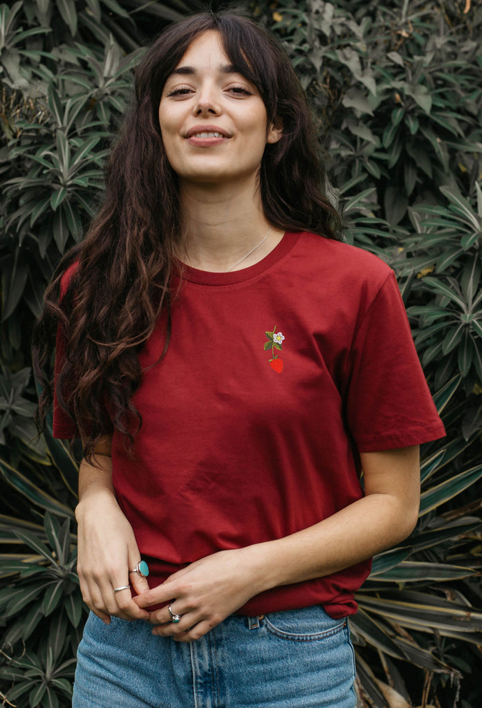 wild strawberry flower womens t-shirt Big Wild Thought