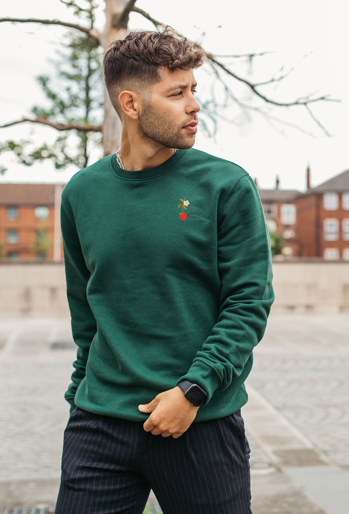 wild strawberry flower mens sweatshirt Big Wild Thought