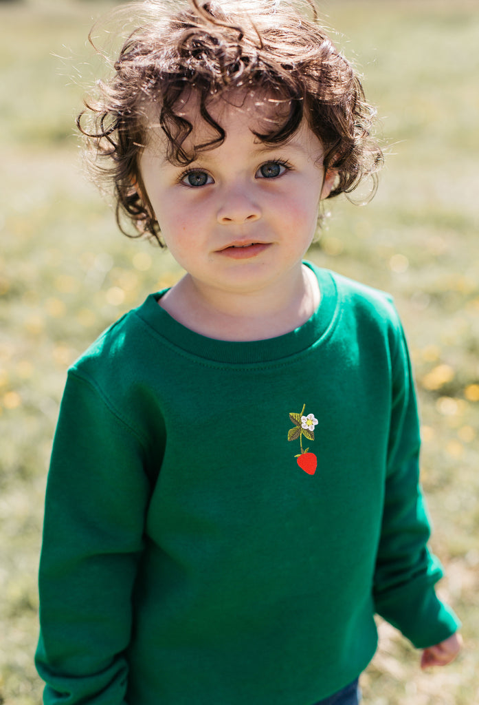 wild strawberry flower childrens sweatshirt Big Wild Thought