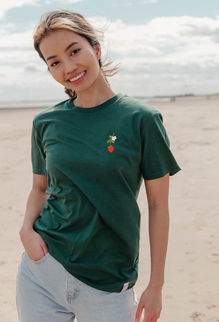 wild strawberry flower womens t-shirt Big Wild Thought