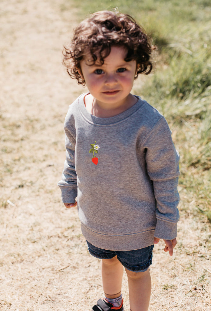 wild strawberry flower childrens sweatshirt Big Wild Thought