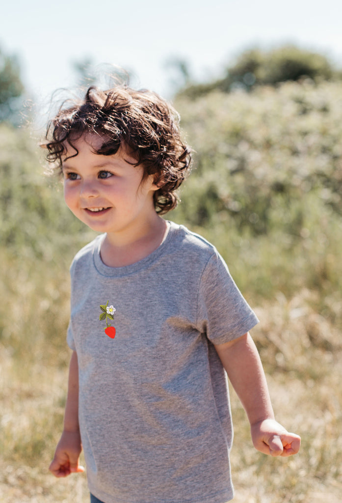 wild strawberry flower childrens t-shirt Big Wild Thought