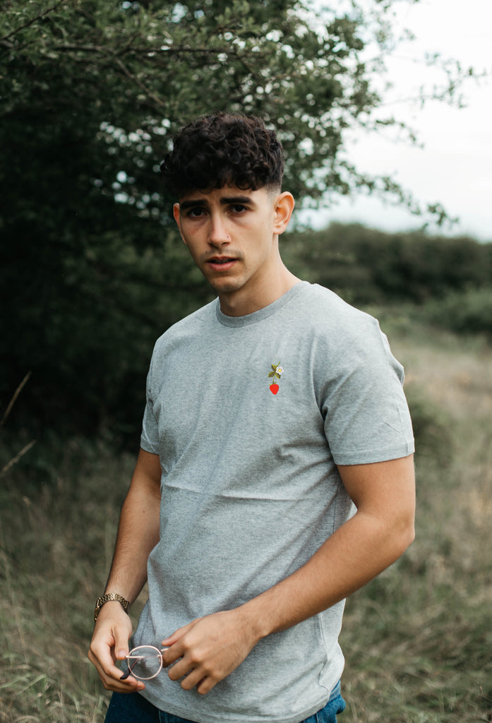 wild strawberry flower mens t-shirt Big Wild Thought