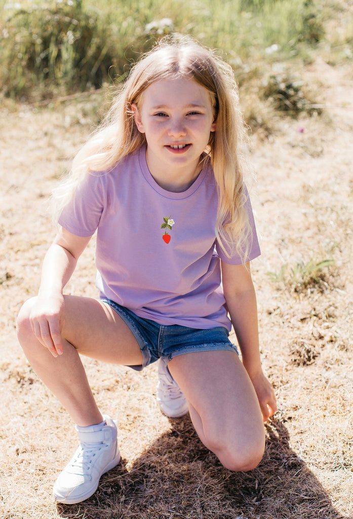 wild strawberry flower childrens t-shirt Big Wild Thought