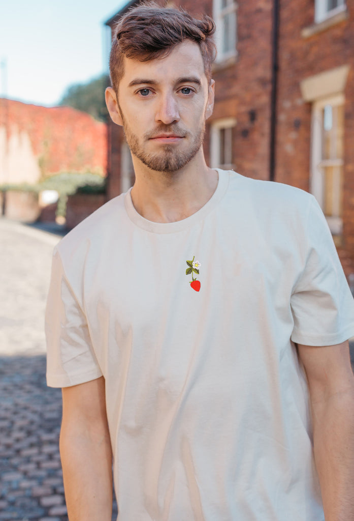 wild strawberry flower mens t-shirt Big Wild Thought