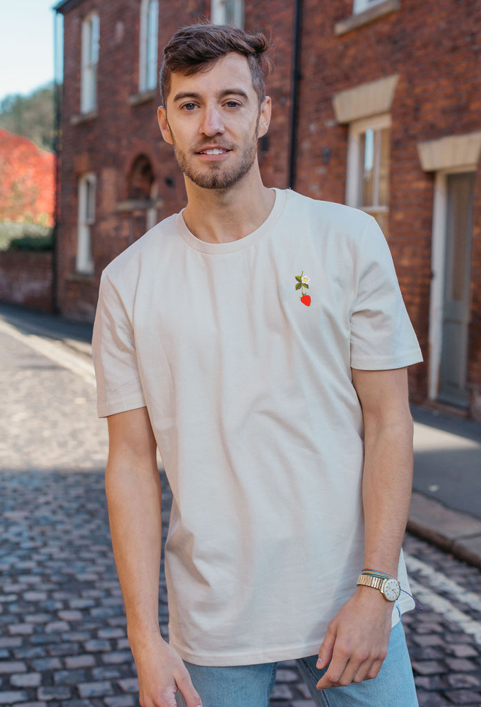 wild strawberry flower mens t-shirt Big Wild Thought