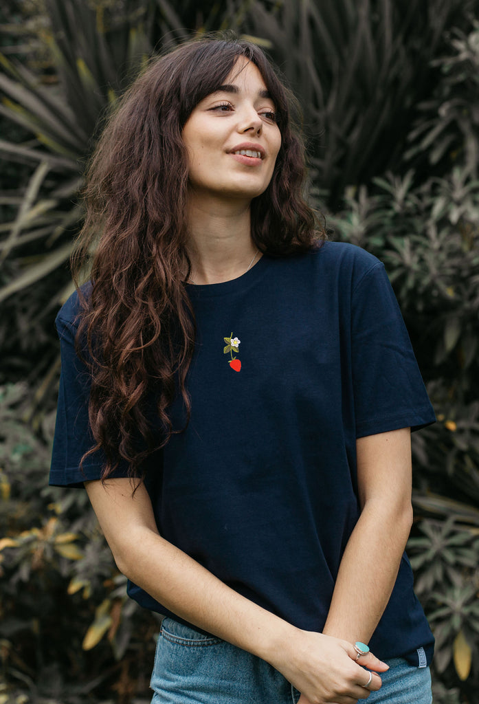 wild strawberry flower womens t-shirt Big Wild Thought