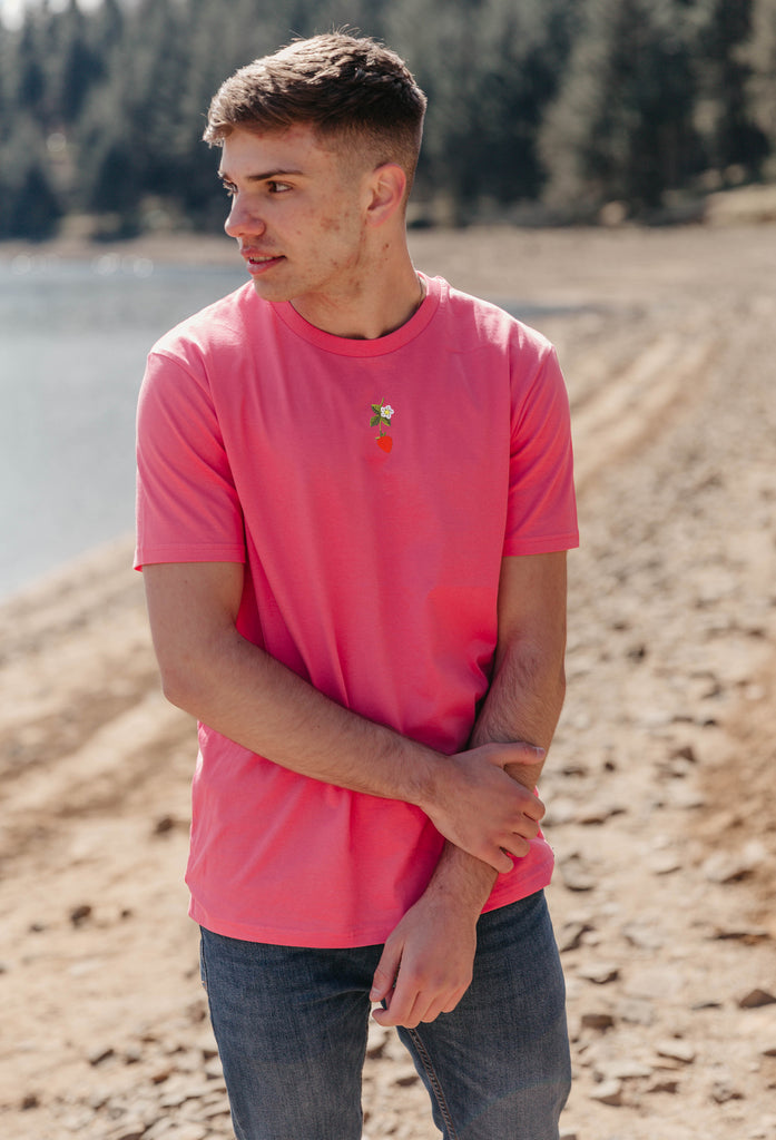 wild strawberry flower mens t-shirt Big Wild Thought