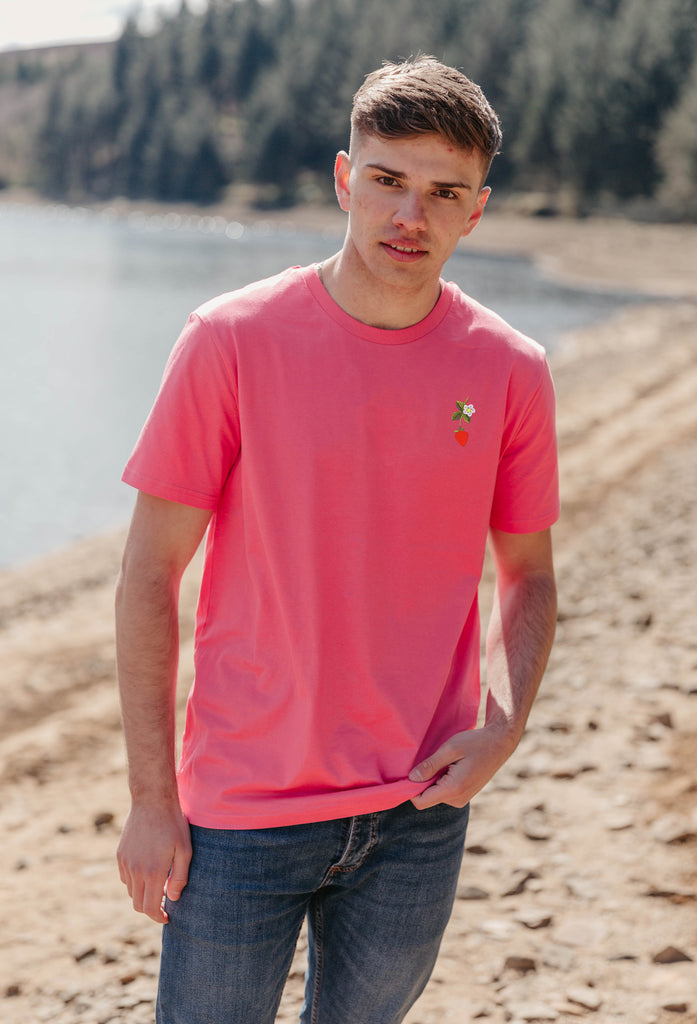 wild strawberry flower mens t-shirt Big Wild Thought