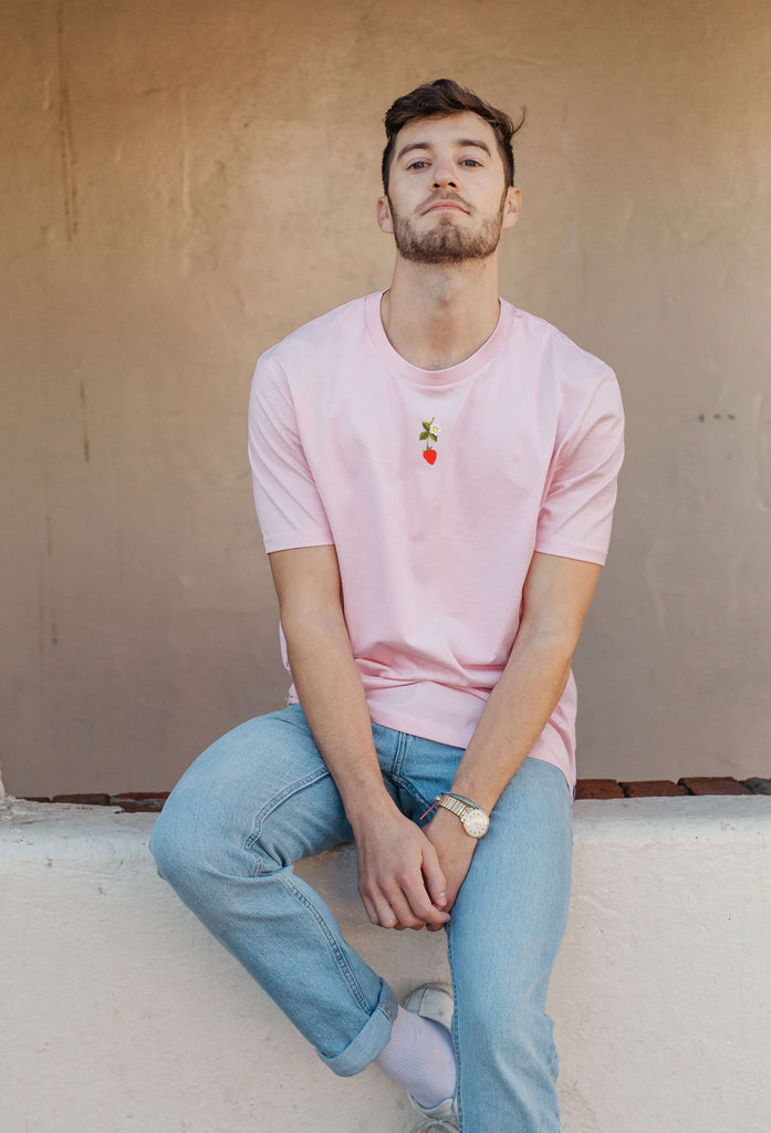 wild strawberry flower mens t-shirt Big Wild Thought