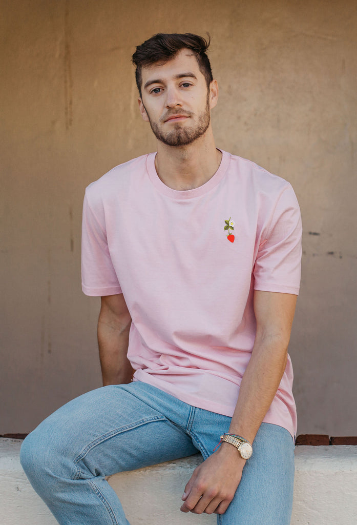 wild strawberry flower mens t-shirt Big Wild Thought