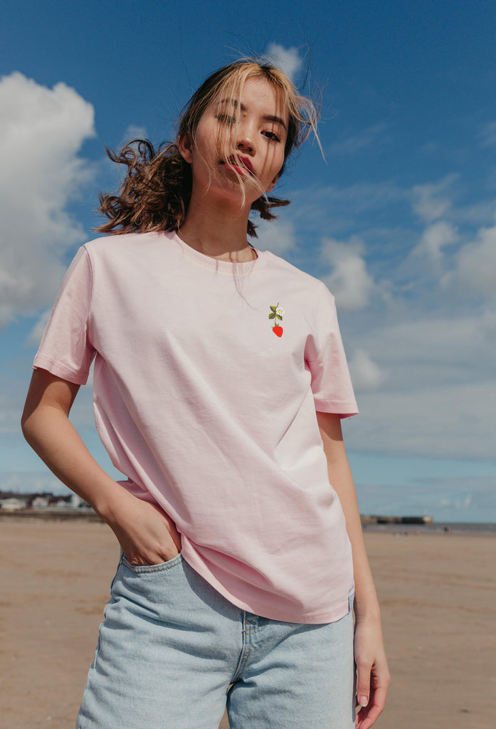 wild strawberry flower womens t-shirt Big Wild Thought