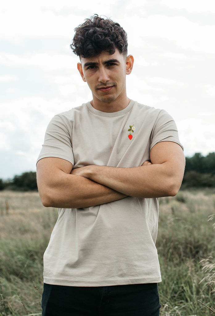 wild strawberry flower mens t-shirt Big Wild Thought