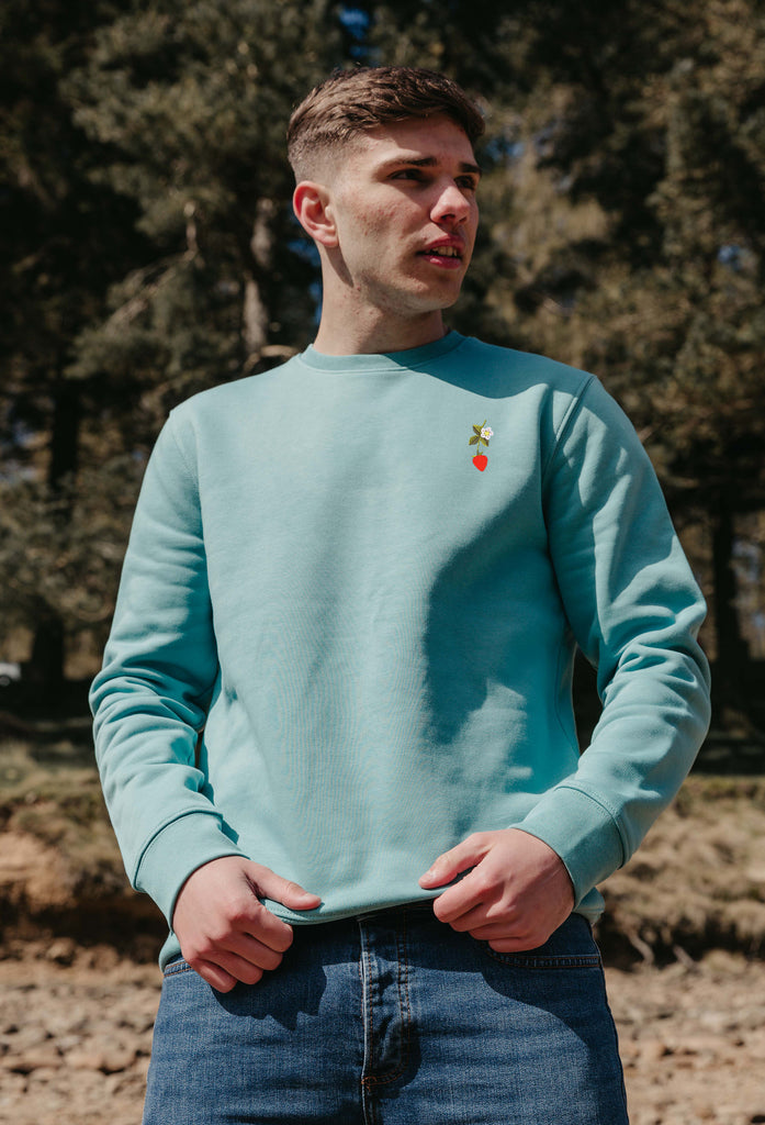 wild strawberry flower mens sweatshirt Big Wild Thought