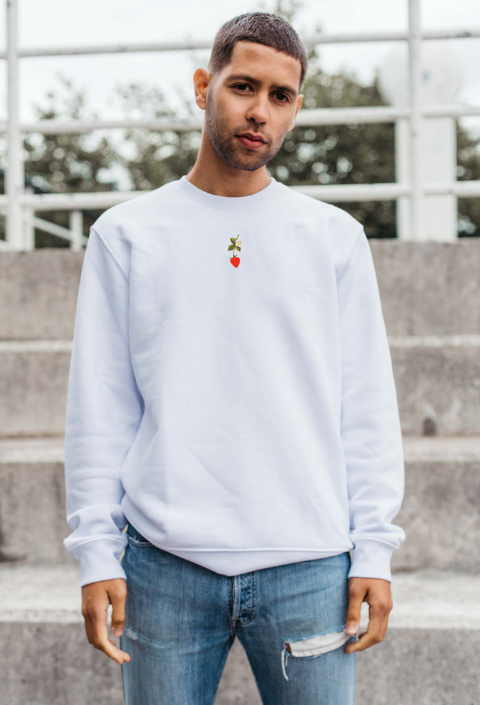 wild strawberry flower mens sweatshirt Big Wild Thought