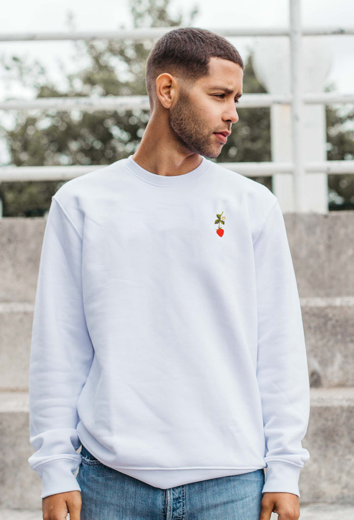 wild strawberry flower mens sweatshirt Big Wild Thought