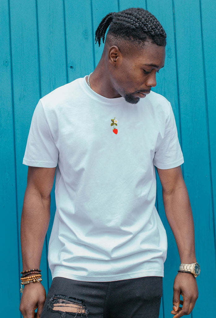 wild strawberry flower mens t-shirt Big Wild Thought