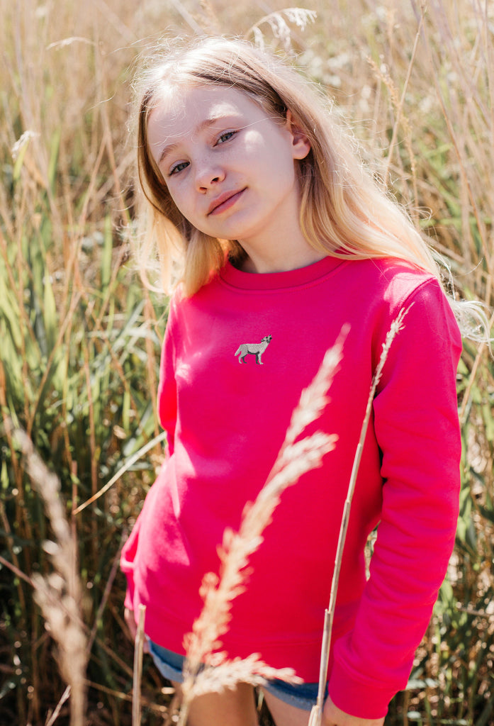 grey wolf childrens sweatshirt Big Wild Thought
