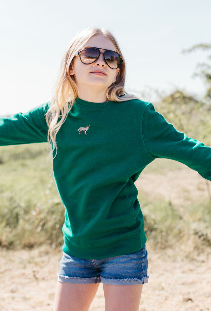 grey wolf childrens sweatshirt Big Wild Thought