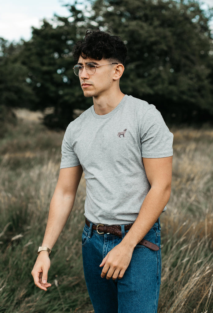 grey wolf mens t-shirt Big Wild Thought