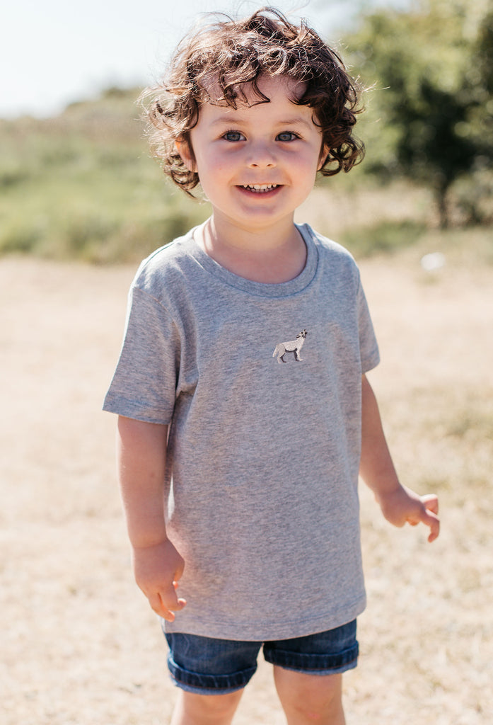 grey wolf childrens t-shirt Big Wild Thought