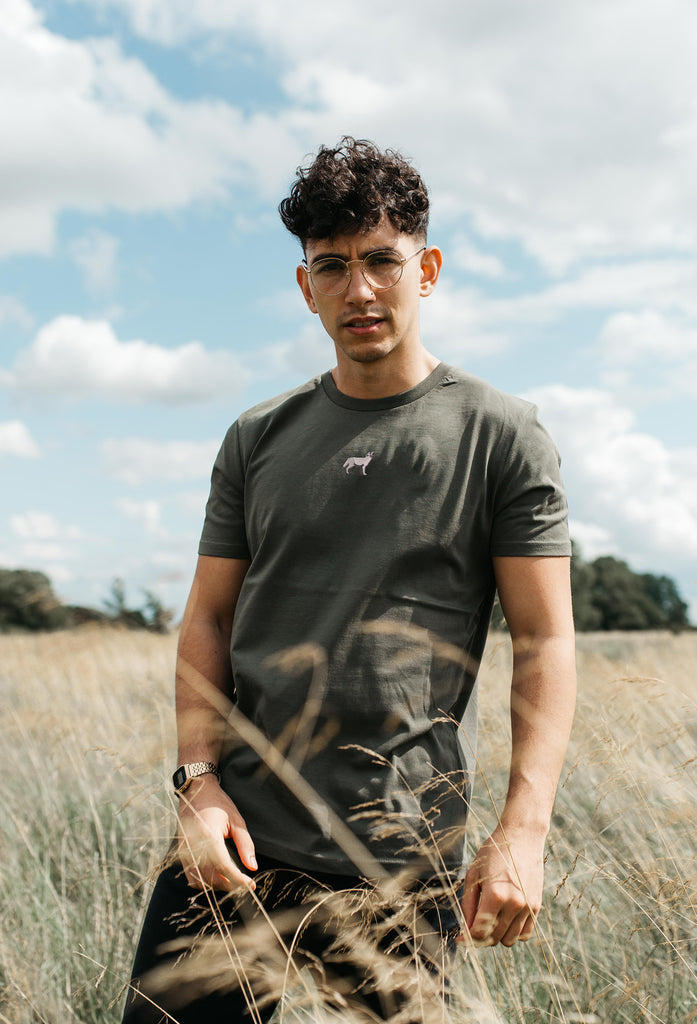 grey wolf mens t-shirt Big Wild Thought