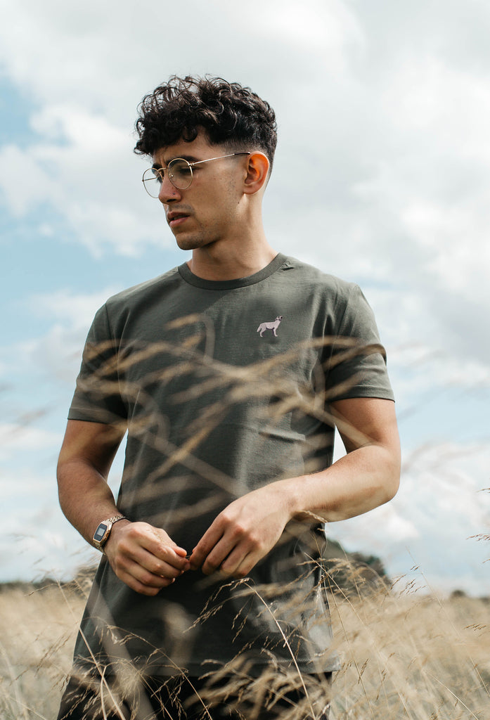 grey wolf mens t-shirt Big Wild Thought