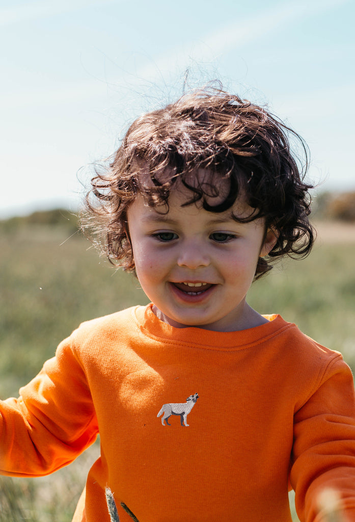 grey wolf childrens sweatshirt Big Wild Thought