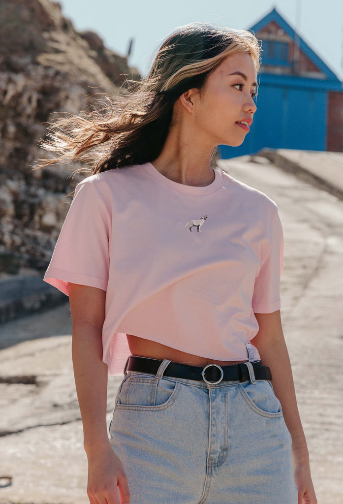 grey wolf womens cropped t-shirt Big Wild Thought