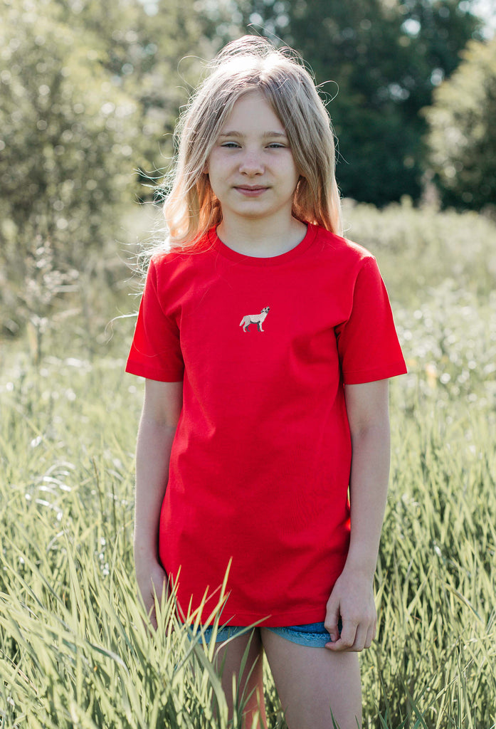 grey wolf childrens t-shirt Big Wild Thought