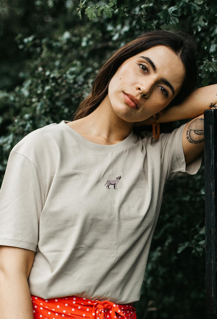 grey wolf womens t-shirt Big Wild Thought
