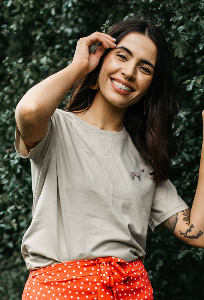 grey wolf womens t-shirt Big Wild Thought