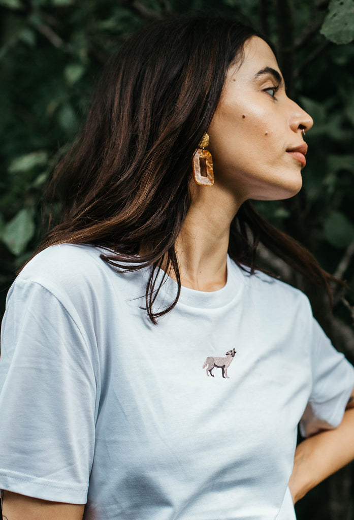 grey wolf womens t-shirt Big Wild Thought