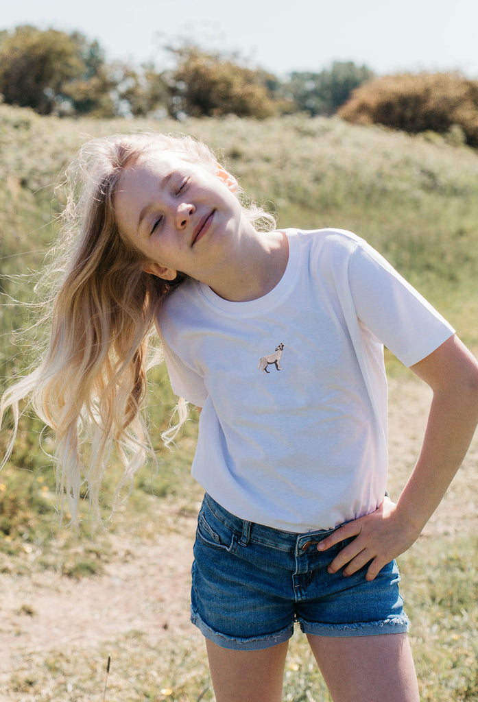 grey wolf childrens t-shirt Big Wild Thought