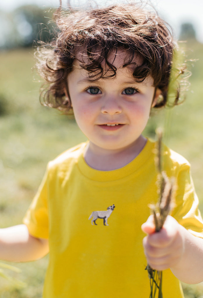 grey wolf childrens t-shirt Big Wild Thought
