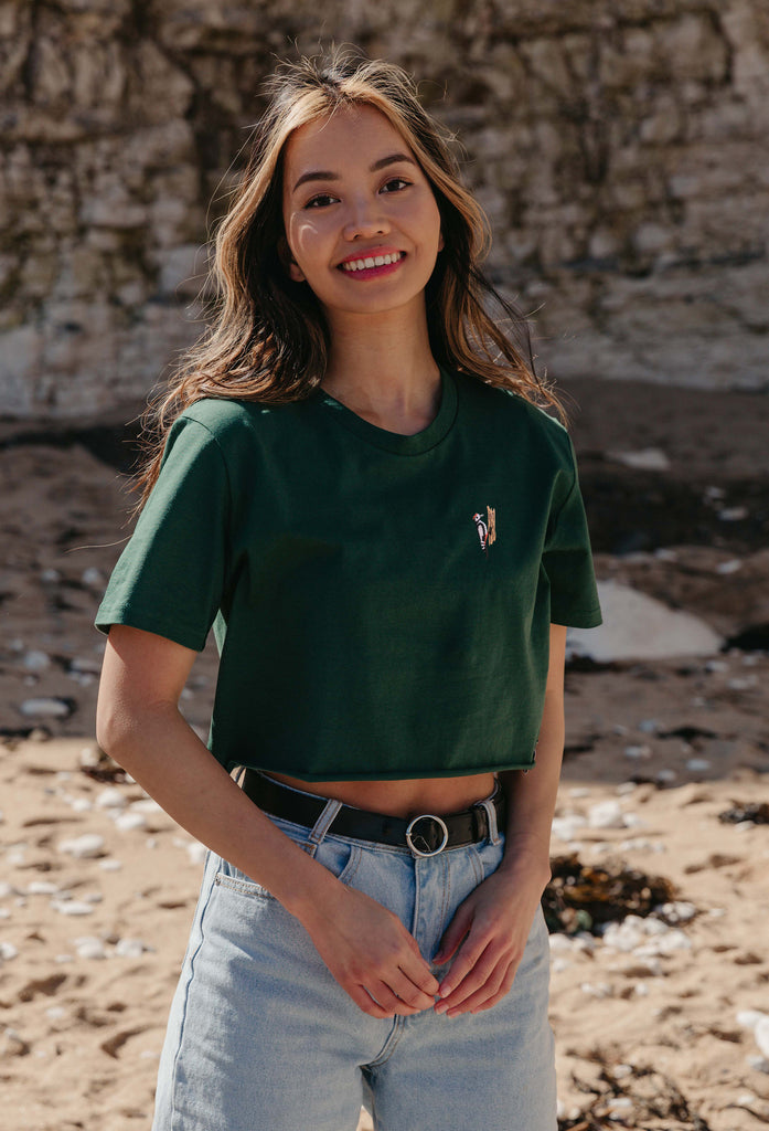 woodpecker womens cropped t-shirt Big Wild Thought