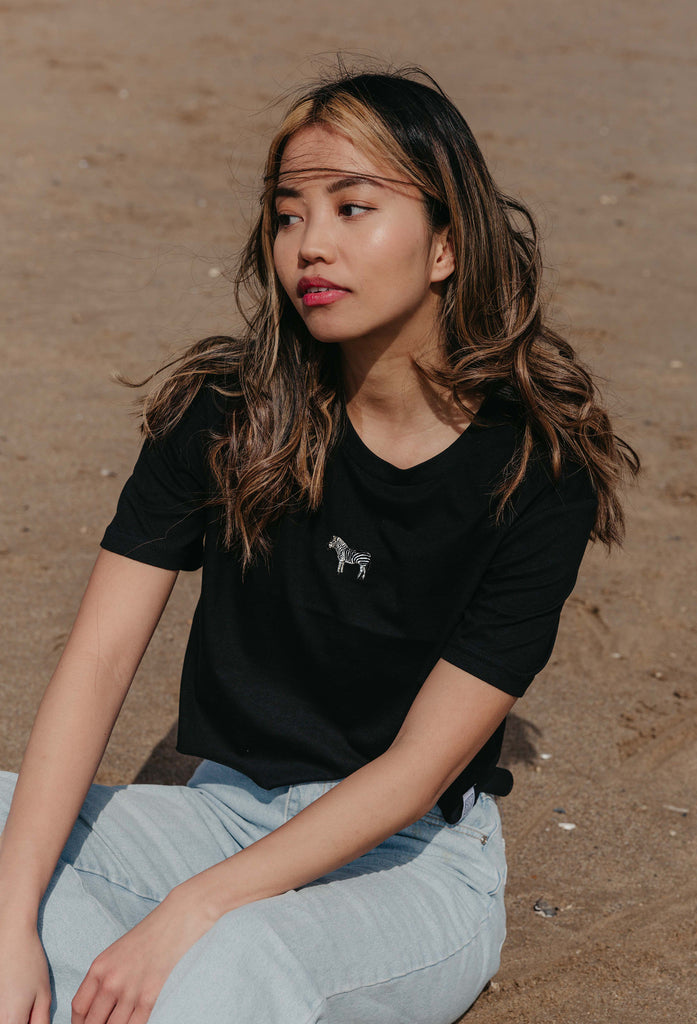 zebra womens cropped t-shirt Big Wild Thought