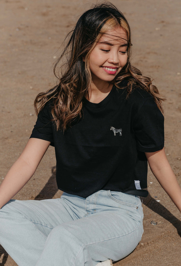 zebra womens cropped t-shirt Big Wild Thought