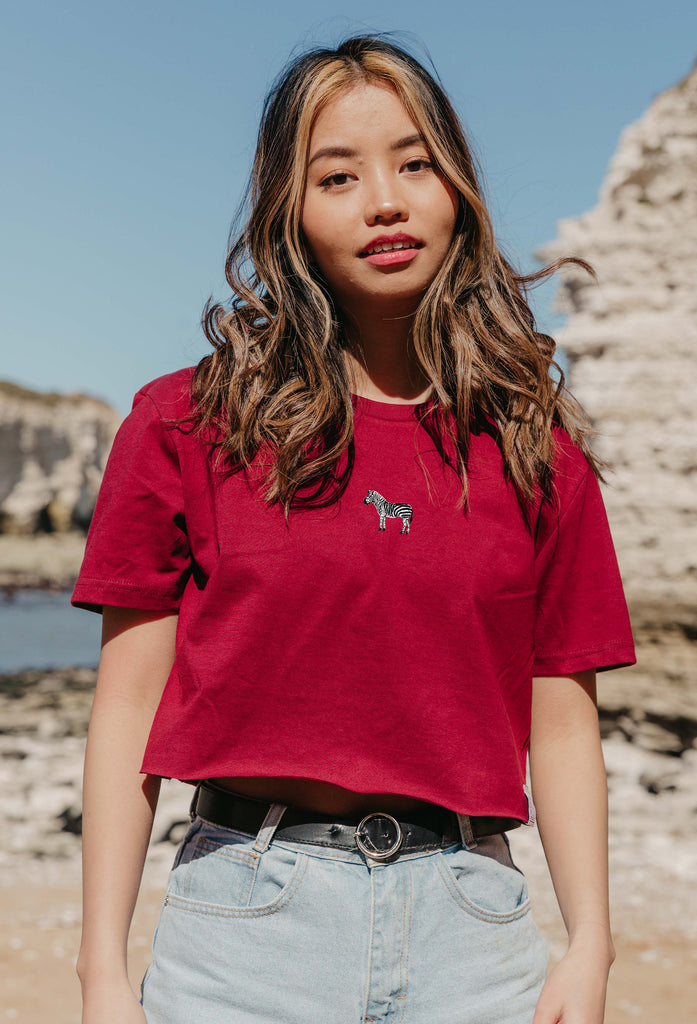 zebra womens cropped t-shirt Big Wild Thought
