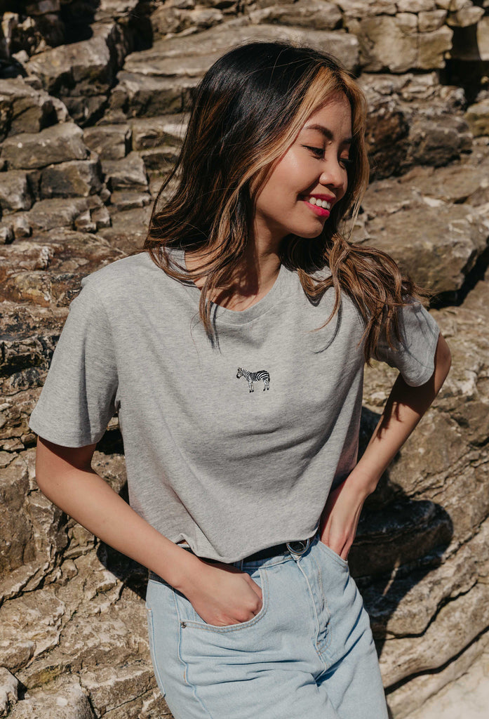 zebra womens cropped t-shirt Big Wild Thought