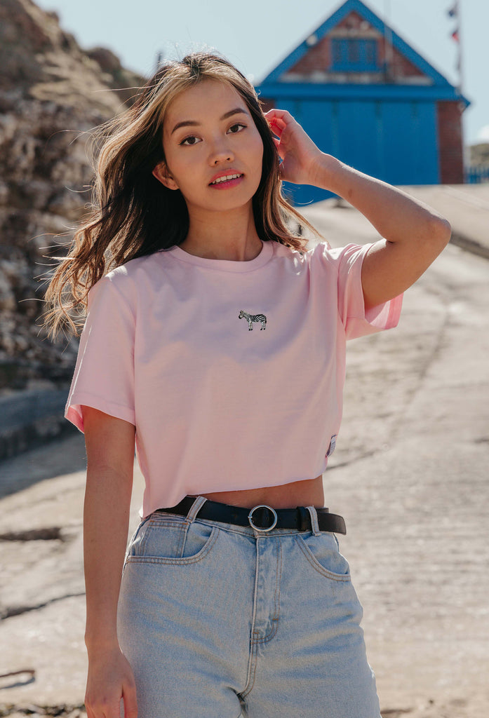zebra womens cropped t-shirt Big Wild Thought