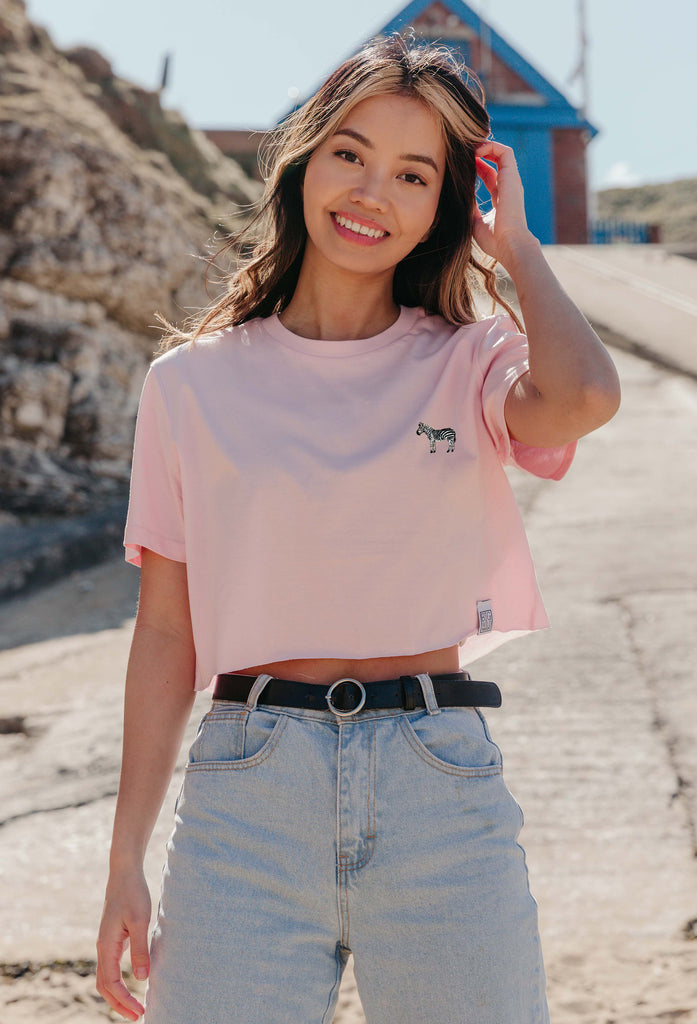 zebra womens cropped t-shirt Big Wild Thought