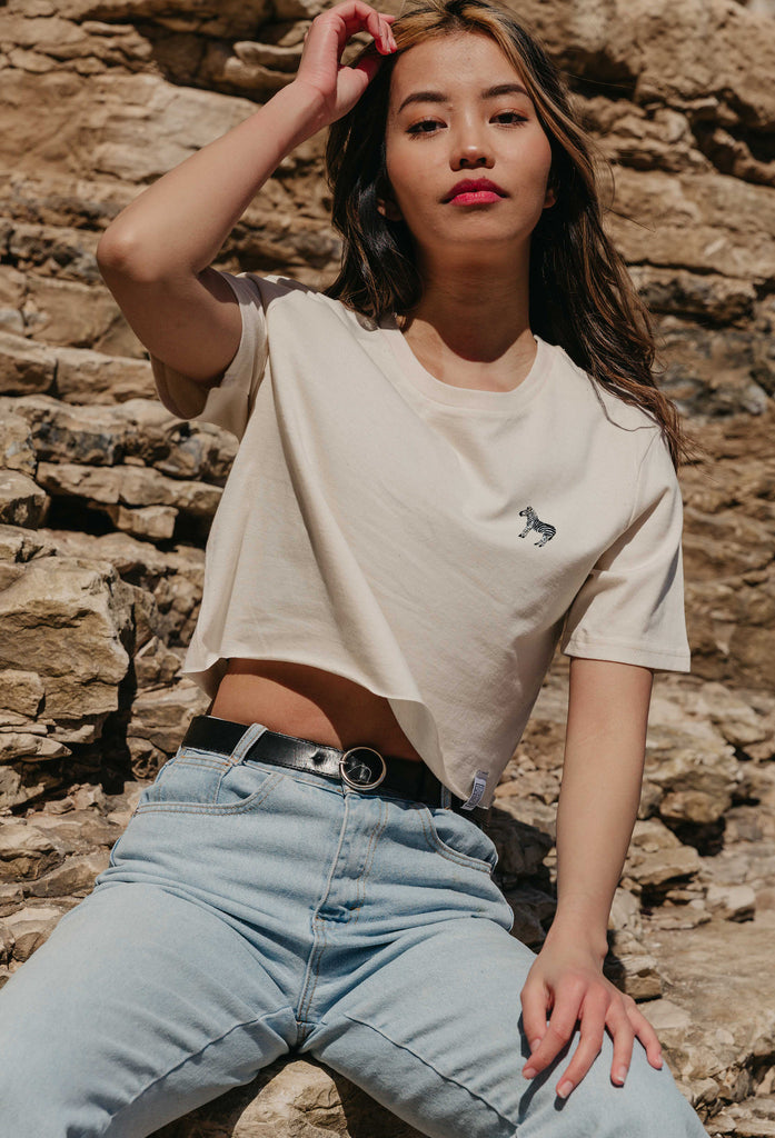 zebra womens cropped t-shirt Big Wild Thought