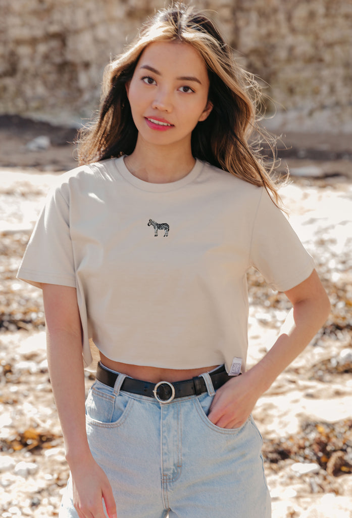 zebra womens cropped t-shirt Big Wild Thought